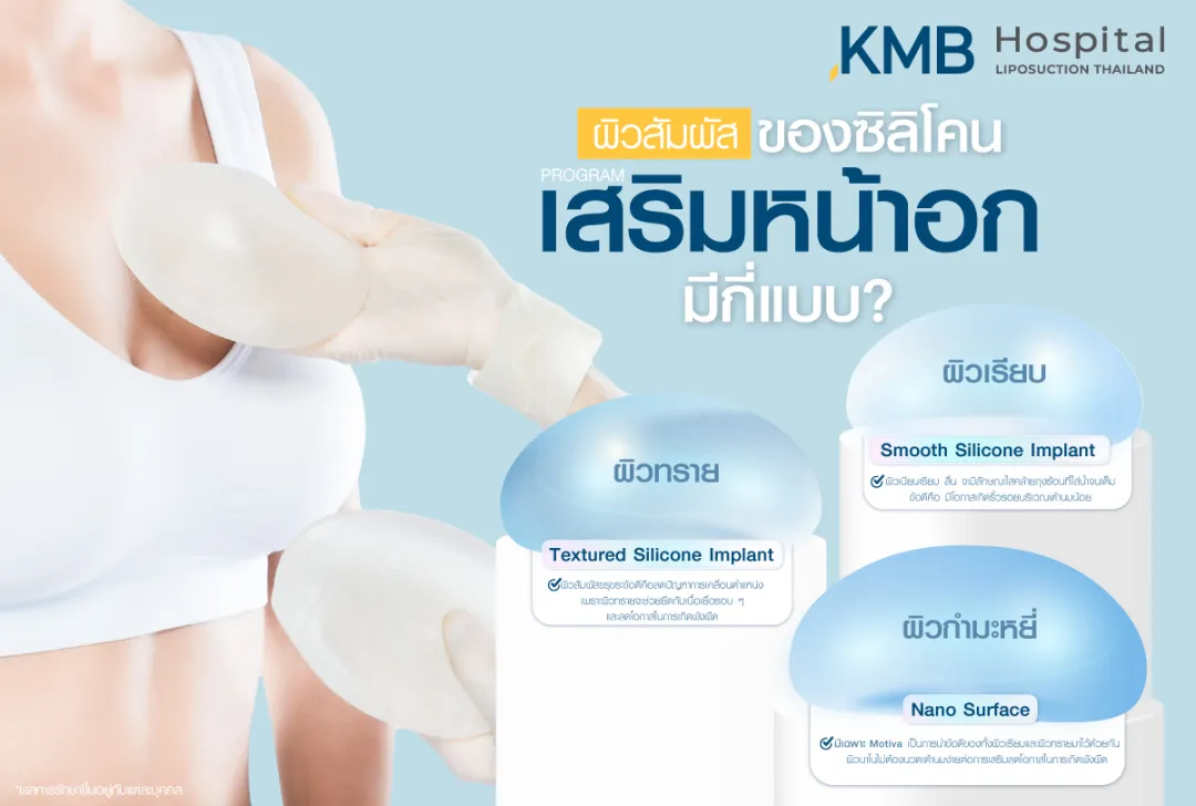 ผิวสัมผัสของซิลิโคนเสริมหน้าอก